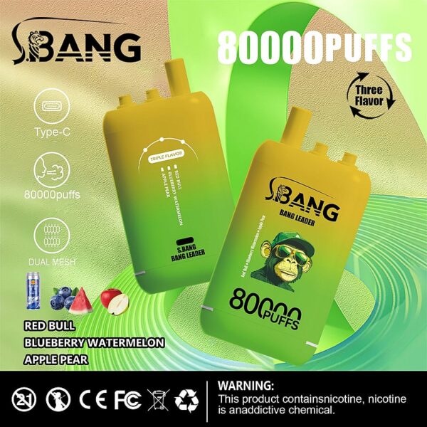 Bang Leader 80K Puffs Three Flavors Disposable Vape with Type C Charging 1