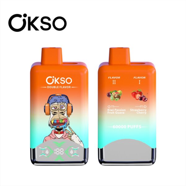 OKSO 60000 Puffs 60K Dual Flavors 2 in 1 Disposable Vape LED Screen E Cigarette Double Tank