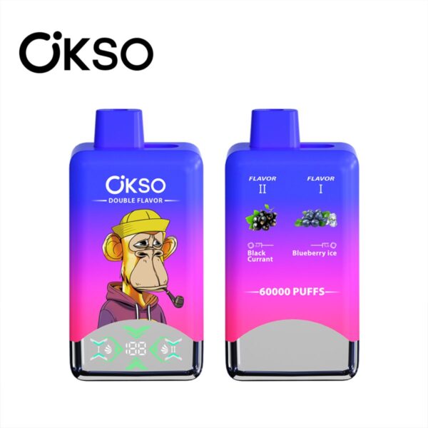 OKSO 60000 Puffs 60K Dual Flavors 2 in 1 Disposable Vape LED Screen E Cigarette Double Tank