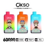 OKSO 60000 Puffs 60K Dual Flavors 2 in 1 Disposable Vape LED Screen E Cigarette Double Tank