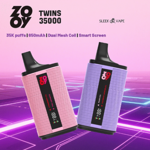 ZOOY TWINS 35000 35K Puffs 2 in 1 Flavors Disposable Vape with Digital Screen EU Warehouse