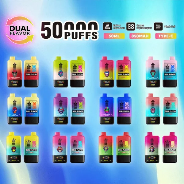 Bang King 50000 50k Puffs Dual Flavors Disposable Vape with Airflow Control