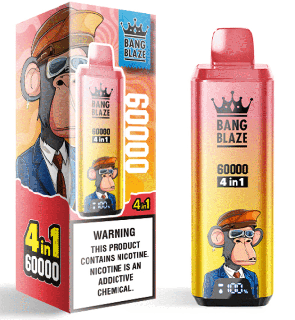 Bang Blaze 60000 60k Puffs 4 in 1 Flavors Newest Original Rechargeable LCD Display Disposable Vape