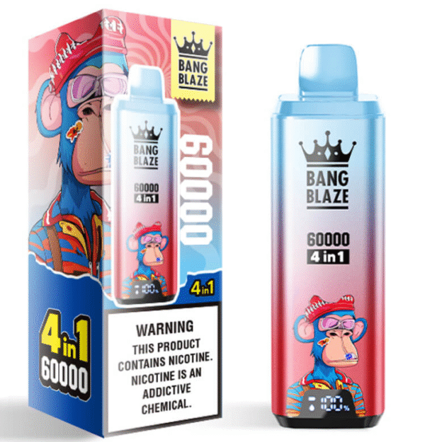 Bang Blaze 60000 60k Puffs 4 in 1 Flavors Newest Original Rechargeable LCD Display Disposable Vape