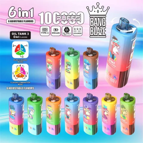 BANG BLAZE 100000 100k puffs 6IN1 Flavors Large puff Vapes