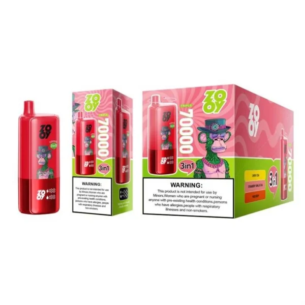Zooy Triple 70000 70k Puffs 3 in 1 Flavors Disposable Vape with Display Screen