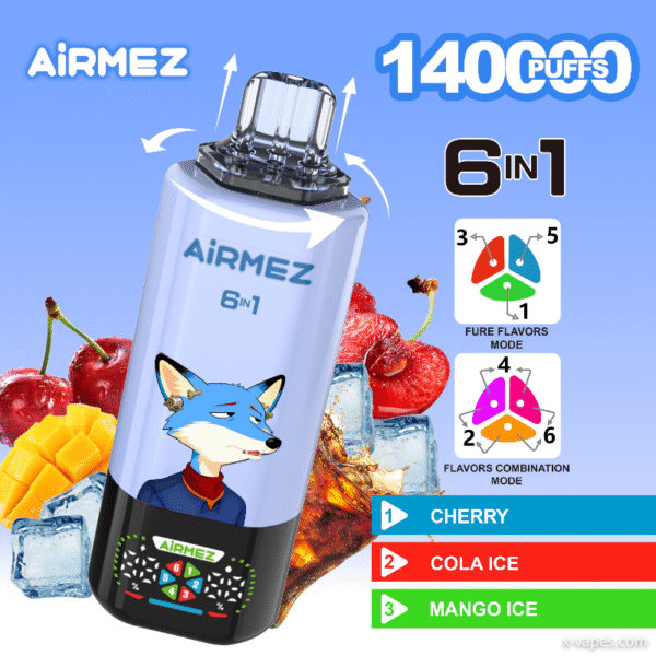 Airmez 140000 140K Puffs 6 in 1 Flavors Bulk Buy Disposable Vape