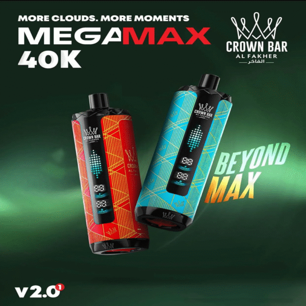 Al Fakher Crown Bar Mega Max 40000 40K Puffs Disposable Vape Dual Mesh Coil & Adjustable Airflow