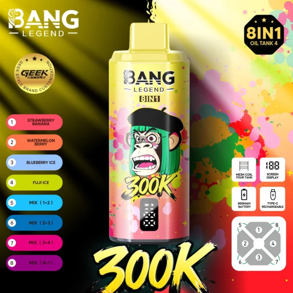Bang Legend 8in1 300K puffs Disposable Vape