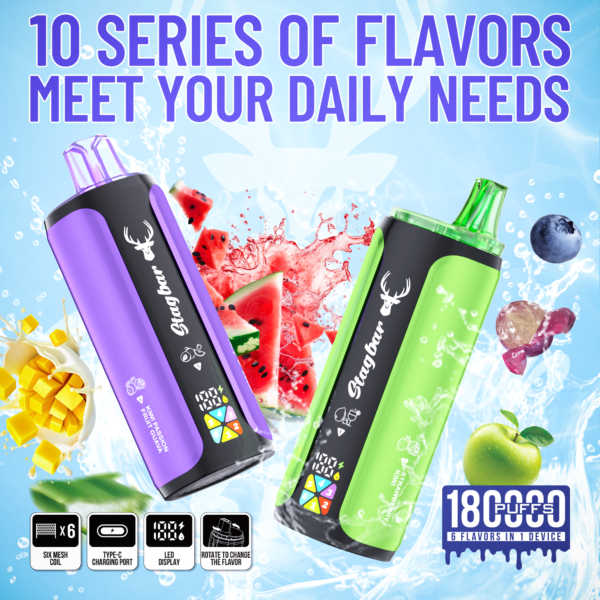 Stag Bar 6IN1 180K Puffs Disposable Vape Wholesale