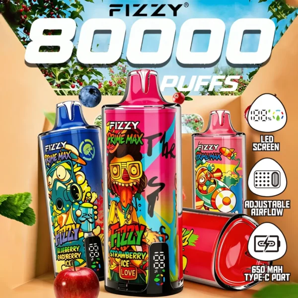 Fizzy Prime Max 80K Puffs Rechargeable Disposable Vape EU Warehouse
